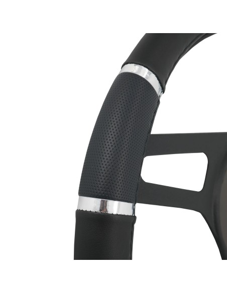 Coprivolante auto diametro 37 39cm Simoni Racing eco pelle nera inserti cro