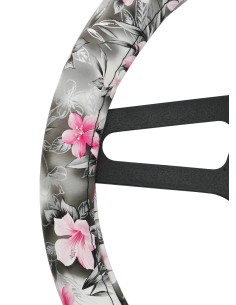 Coprivolante auto diametro 37 39cm Simoni Racing Flower eco pelle floreale 2