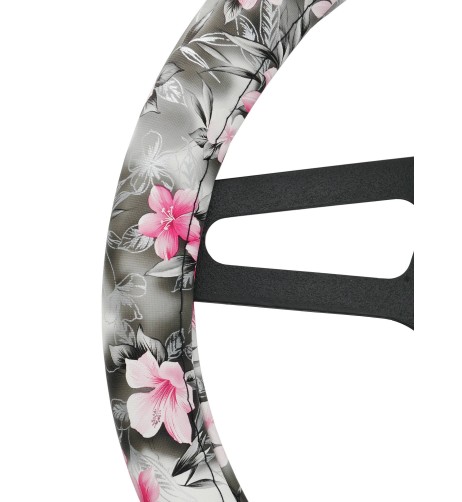 Coprivolante auto diametro 37 39cm Simoni Racing Flower eco pelle floreale