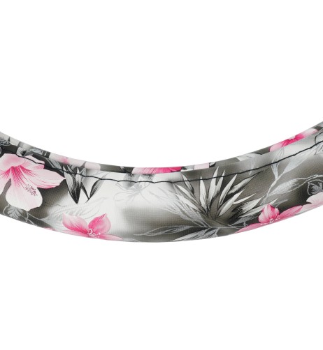 Coprivolante auto diametro 37 39cm Simoni Racing Flower eco pelle floreale