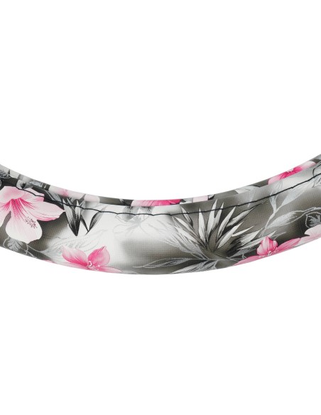 Coprivolante auto diametro 37 39cm Simoni Racing Flower eco pelle floreale