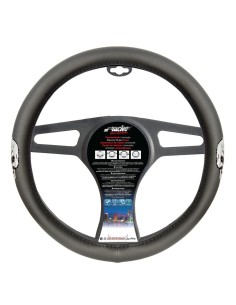 Coprivolante auto diametro 37 39cm Simoni Racing Silver Skulls eco pelle
