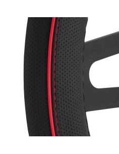 Coprivolante auto diametro 37 39cm Simoni Racing Speed eco pelle nera 2