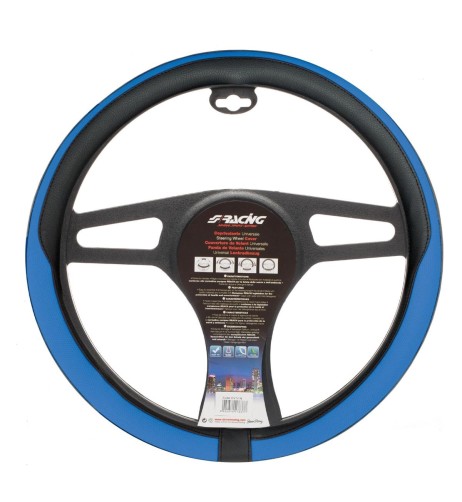 Coprivolante auto diametro 37 39cm Simoni Racing Tidy eco pelle nera e blu