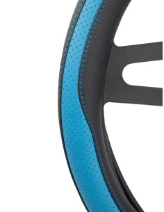 Coprivolante auto diametro 37 39cm Simoni Racing Tidy eco pelle nera e blu 2