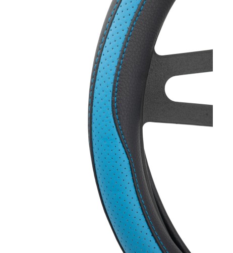 Coprivolante auto diametro 37 39cm Simoni Racing Tidy eco pelle nera e blu