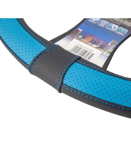 Coprivolante auto diametro 37 39cm Simoni Racing Tidy eco pelle nera e blu