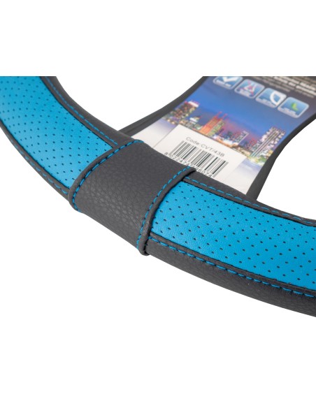 Coprivolante auto diametro 37 39cm Simoni Racing Tidy eco pelle nera e blu