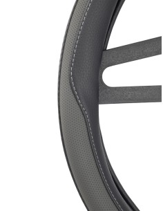 Coprivolante auto diametro 37 39cm Simoni Racing Tidy eco pelle nera e grig 2