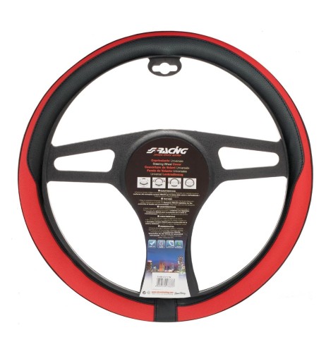Coprivolante auto diametro 37 39cm Simoni Racing Tidy eco pelle nera e ross