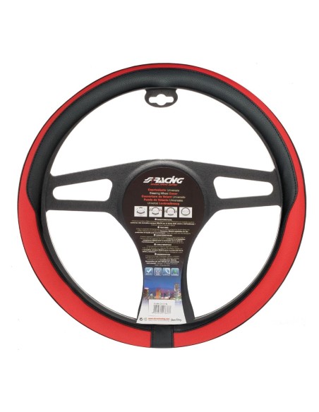 Coprivolante auto diametro 37 39cm Simoni Racing Tidy eco pelle nera e ross