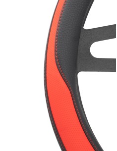 Coprivolante auto diametro 37 39cm Simoni Racing Tidy eco pelle nera e ross 2