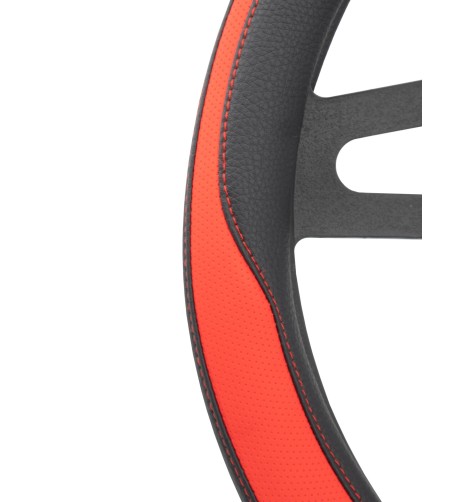 Coprivolante auto diametro 37 39cm Simoni Racing Tidy eco pelle nera e ross