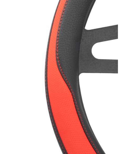 Coprivolante auto diametro 37 39cm Simoni Racing Tidy eco pelle nera e ross