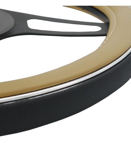 Coprivolante auto diametro 37 39cm Simoni Racing Trophy 6 eco pelle nera