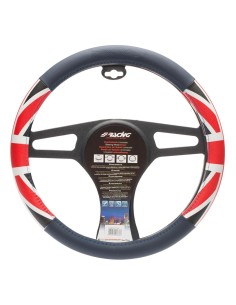 Coprivolante auto diametro 37 39cm Simoni Racing UK Flag ecopelle