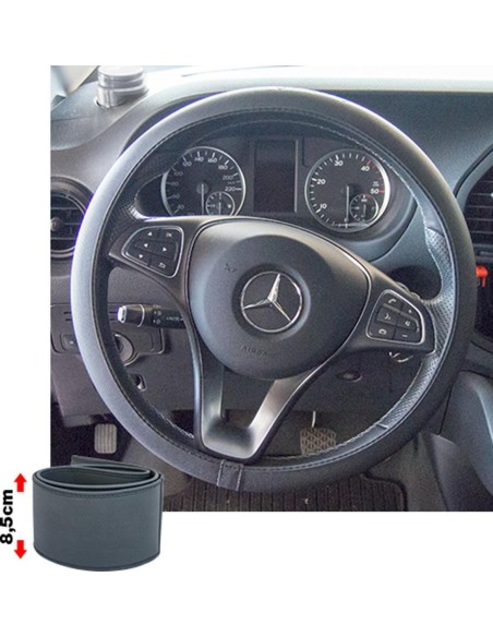 Coprivolante auto diametro 39 41cm Simoni Racing avvolgente ecopelle nera