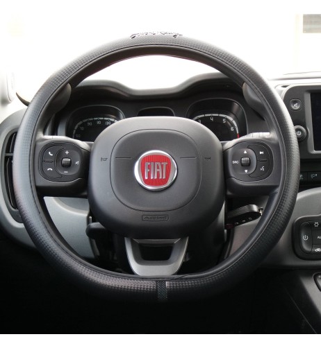 Coprivolante universale 37 39mm eco pelle nera carbon look