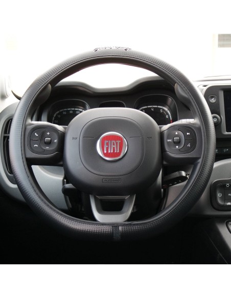 Coprivolante universale 37 39mm eco pelle nera carbon look