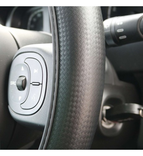 Coprivolante universale 37 39mm eco pelle nera carbon look