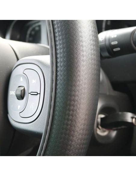 Coprivolante universale 37 39mm eco pelle nera carbon look