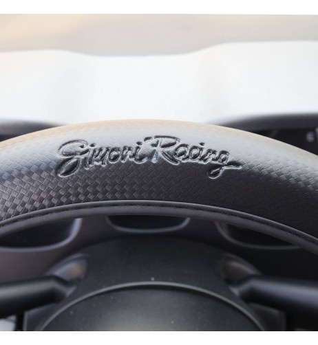 Coprivolante universale 37 39mm eco pelle nera carbon look