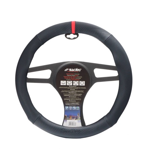 Coprivolante universale 37 39mm eco pelle nera Race Carbon Look