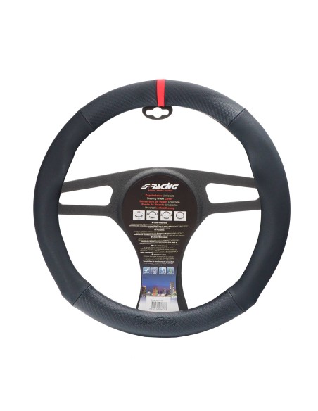 Coprivolante universale 37 39mm eco pelle nera Race Carbon Look