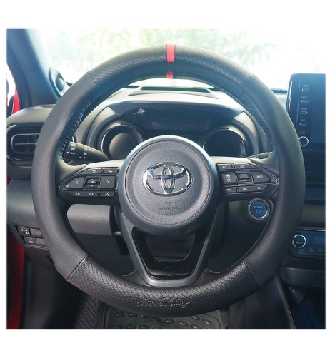 Coprivolante universale 37 39mm eco pelle nera Race Carbon Look