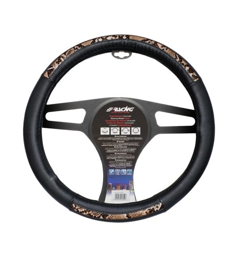 Coprivolante universale auto 37 39cm ecopelle con inserti pelle serpente de