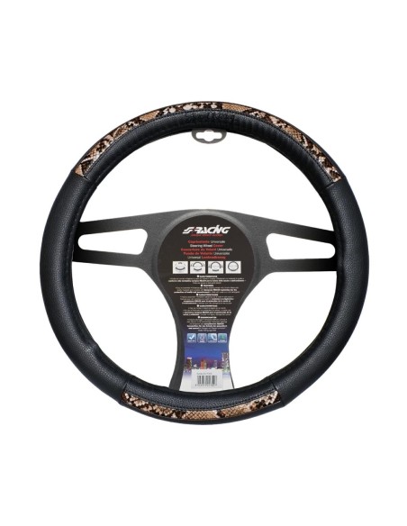 Coprivolante universale auto 37 39cm ecopelle con inserti pelle serpente de