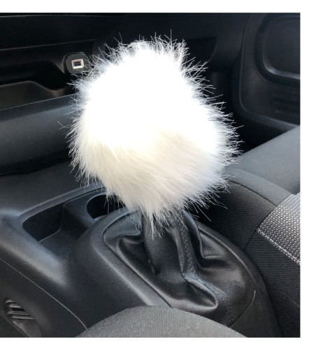 Cover universale copri pomello cambio Simoni Racing pelliccia ecologica bia