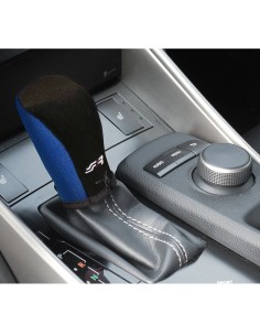 Cover universale per pomello cambio microfibra nera e blu Simoni Racing 2
