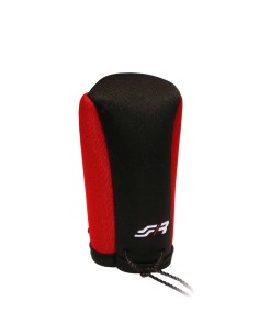 Cover universale per pomello cambio microfibra nera e rossa Simoni Racing