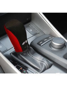 Cover universale per pomello cambio microfibra nera e rossa Simoni Racing 2