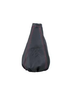 Cuffia copri cambio universale sportiva eco pelle nera cuciture rosse 250mm