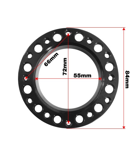 Distanziale alluminio 76mm doppia foratura per montaggio volante sportivo