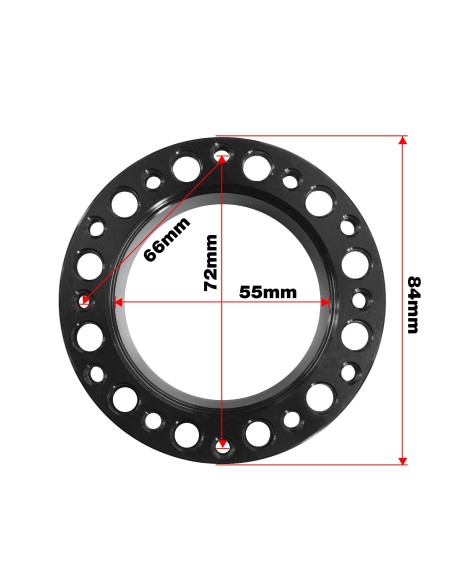 Distanziale alluminio 76mm doppia foratura per montaggio volante sportivo
