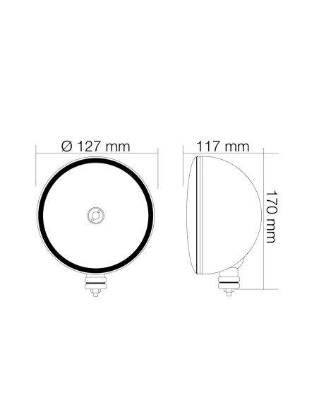 Faro supplementare di profondita H3 luce superbianca Diametro 127mm