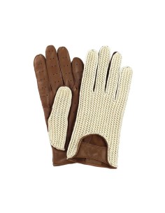 Guanti da guida vintage in vera pelle e retina taglia L