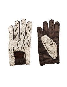 Guanti da guida vintage in vera pelle e retina taglia XL