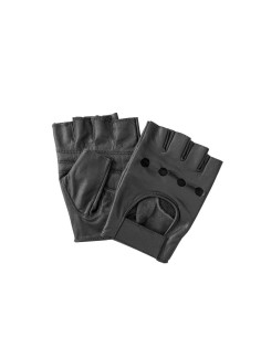 Guanti da guida vintage in vera pelle nera taglia M