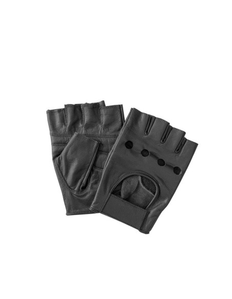 Guanti da guida vintage in vera pelle nera taglia XL