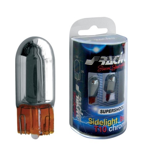 Kit 2 lampadine alogene cromate T10 arancio Simoni Racing