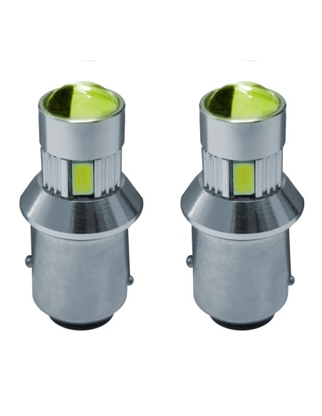 Kit 2 lampadine led Bay15D Canbus a 6 led 21 5W led ultrabianco