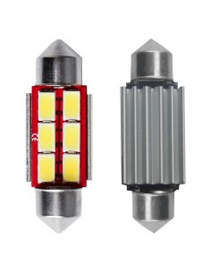 Kit 2 lampadine led Canbus Siluro 31mm 6 led 170lm 6000K