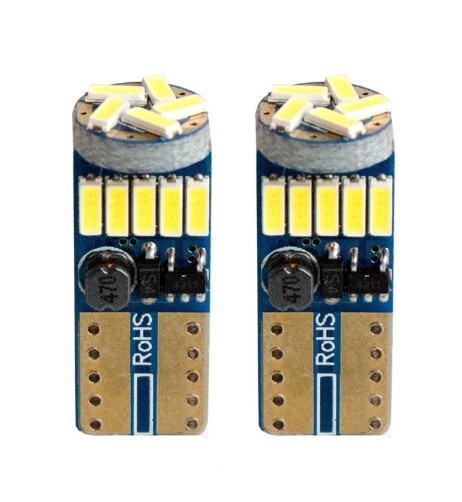 Kit 2 lampadine led Canbus Slim T10 15 microled superbianco Can Bus no pola