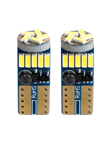 Kit 2 lampadine led Canbus Slim T10 15 microled superbianco Can Bus no pola