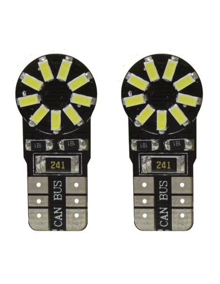 Kit 2 lampadine led Canbus T10 W5W 18 microled con resistenza