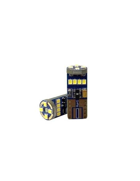 Kit 2 lampadine led T10 CANBUS no polarity 12 led 6000k 12V